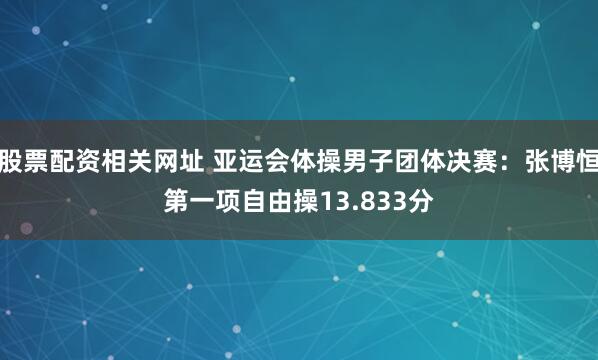 股票配资相关网址 亚运会体操男子团体决赛：张博恒第一项自由操13.833分